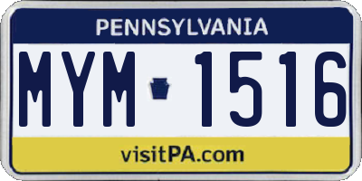 PA license plate MYM1516