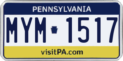 PA license plate MYM1517