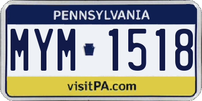 PA license plate MYM1518