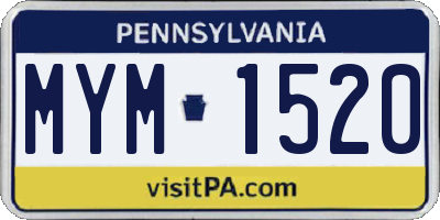 PA license plate MYM1520