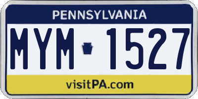 PA license plate MYM1527