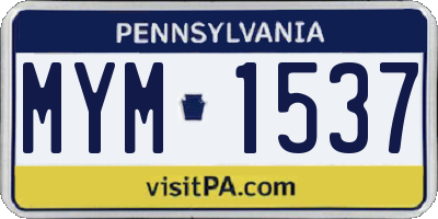 PA license plate MYM1537