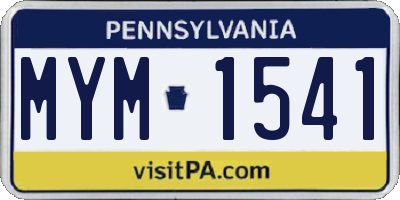 PA license plate MYM1541