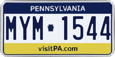 PA license plate MYM1544