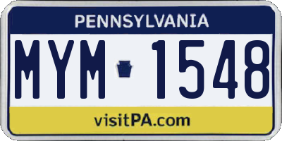 PA license plate MYM1548
