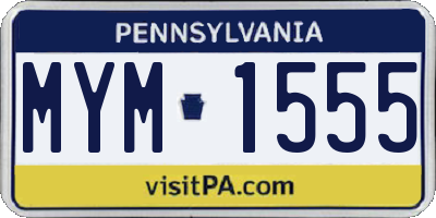 PA license plate MYM1555