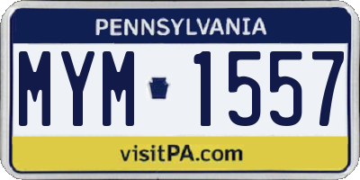 PA license plate MYM1557