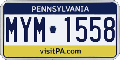 PA license plate MYM1558