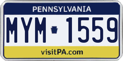 PA license plate MYM1559