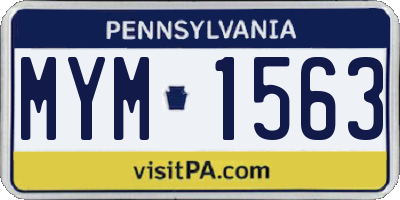 PA license plate MYM1563