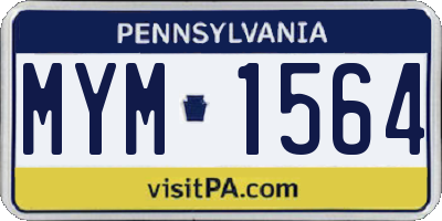 PA license plate MYM1564