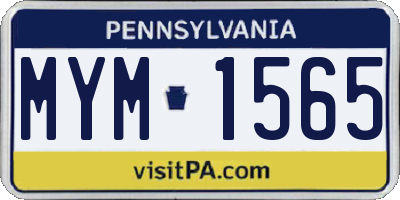 PA license plate MYM1565