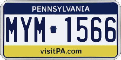 PA license plate MYM1566