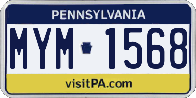 PA license plate MYM1568