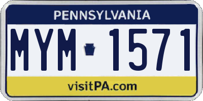 PA license plate MYM1571