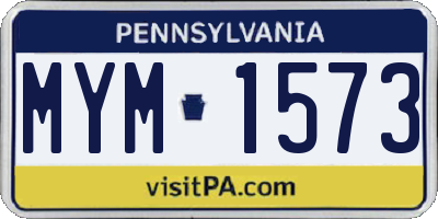 PA license plate MYM1573