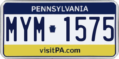 PA license plate MYM1575