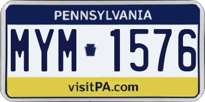 PA license plate MYM1576