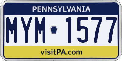 PA license plate MYM1577