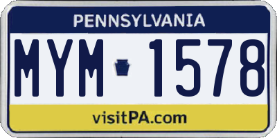 PA license plate MYM1578