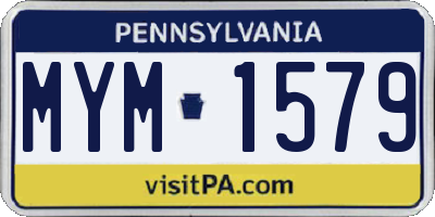 PA license plate MYM1579