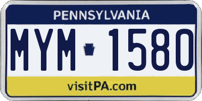 PA license plate MYM1580