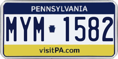 PA license plate MYM1582
