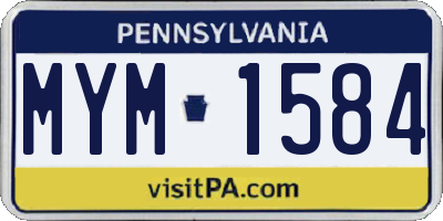 PA license plate MYM1584