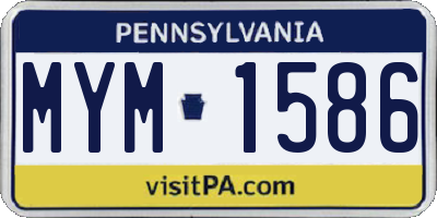 PA license plate MYM1586