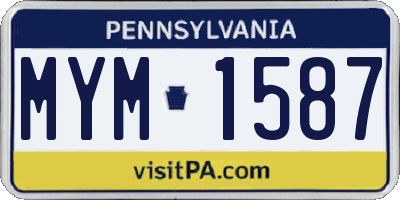 PA license plate MYM1587