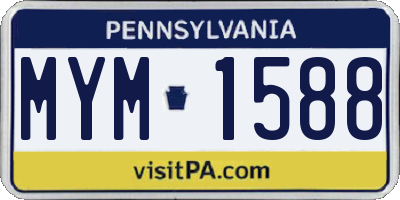 PA license plate MYM1588