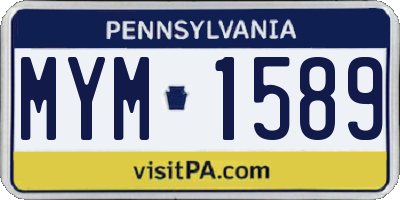 PA license plate MYM1589