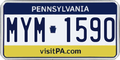 PA license plate MYM1590