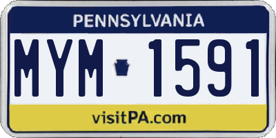 PA license plate MYM1591