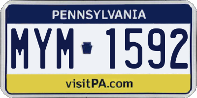 PA license plate MYM1592