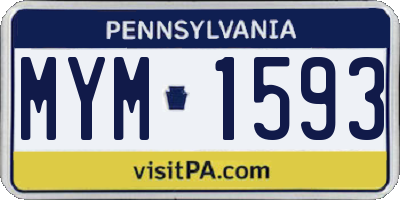 PA license plate MYM1593