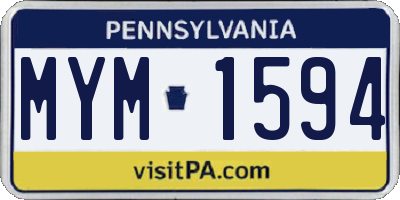 PA license plate MYM1594