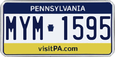 PA license plate MYM1595