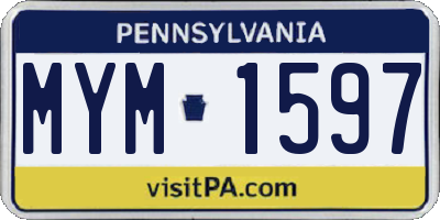PA license plate MYM1597