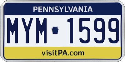 PA license plate MYM1599