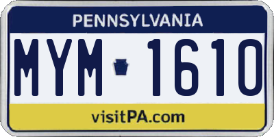 PA license plate MYM1610