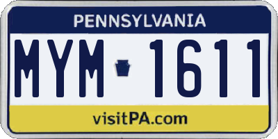 PA license plate MYM1611