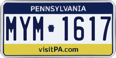 PA license plate MYM1617