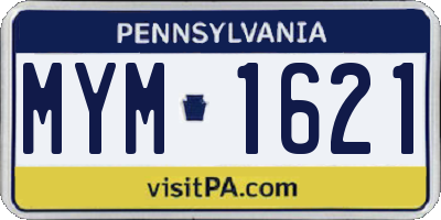 PA license plate MYM1621