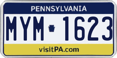 PA license plate MYM1623