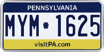 PA license plate MYM1625