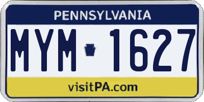 PA license plate MYM1627