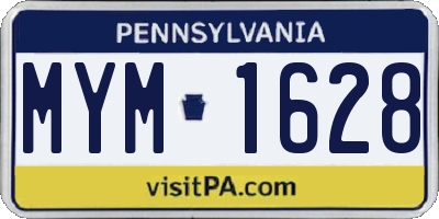 PA license plate MYM1628