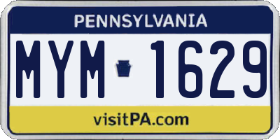 PA license plate MYM1629