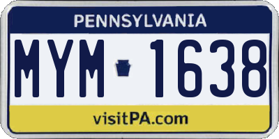 PA license plate MYM1638